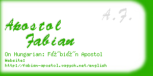 apostol fabian business card